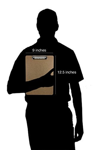 Trade Quest Letter Size Clipboard Low Profile Clip Hardboard (Pack of 30)