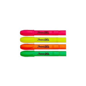 Sharpie 1780477 Gel Highlighter, Bullet Tip, Assorted Colors, 4 per Set