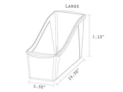 Storex Interlocking Book Bins, 5 1/3 W x 14 1/3 L x 7 H, 5 Color Set, Plastic (70105U06C)