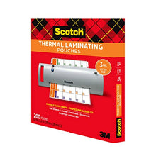 Load image into Gallery viewer, Scotch Thermal Laminating Pouches, 200 Count, Clear, 3 mil., Laminate Business Cards, Banners and Essays, Ideal Office or School Supplies, Fits Letter Sized (8.9 in. × 11.4 in.) Paper