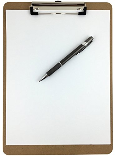 Trade Quest Letter Size Clipboard Low Profile Clip Hardboard (Pack of 30)