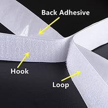 Load image into Gallery viewer, 0.75 Inch x 82 Feet White Self Adhesive Hook and Loop Tape Sticky Back Fastening Tape, Self-Adhesive Tapes for Stationery and Household Purposes - White
