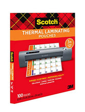 Load image into Gallery viewer, Scotch Thermal Laminating Pouches, 100 Pack Laminating Sheets, 3 Mil, 8.9 x 11.4 Inches, Education Supplies &amp; Craft Supplies, For Use With Thermal Laminators, Letter Size Sheets (TP3854-100)