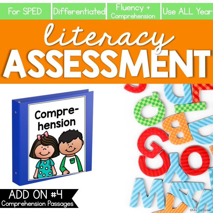 Comprehension and Fluency Literacy Assessment ADD ON #4