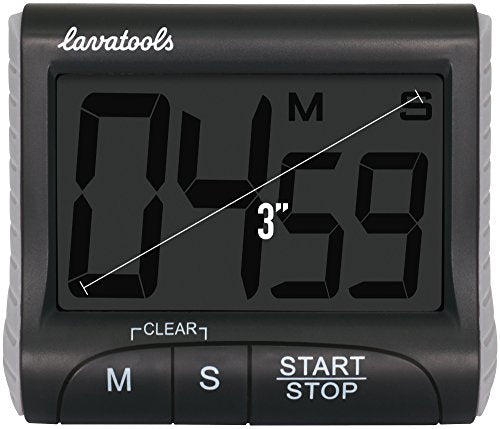 Lavatools KT1 Digital Kitchen Timer & Stopwatch, Large Display, Bold Digits, Simple Operation, Loud Alarm, Magnetic Kickstand for Cooking and Classroom