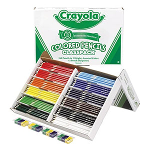 Crayola Colored Pencils, Bulk Classpack, Classroom Supplies, 12 Colors may vary, 240 Count, Standard