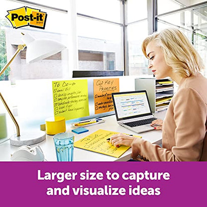 Post-it Super Sticky Big Notes, 11 in x 11 in, 1 Pad, 2X The Sticking Power, Neon Orange (BN11O)