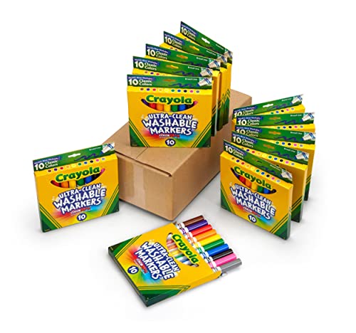 Crayola Ultra-Clean Washable Stamper Markers-Assorted 10/Pkg, 1