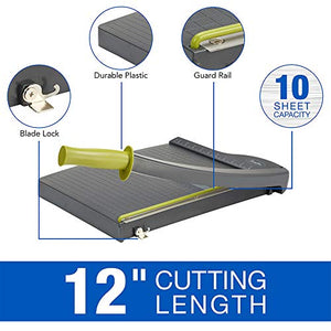 Swingline Paper Cutter, Guillotine Trimmer, 12" Cut Length, 10 Sheet Capacity, ClassicCut Lite (9312)
