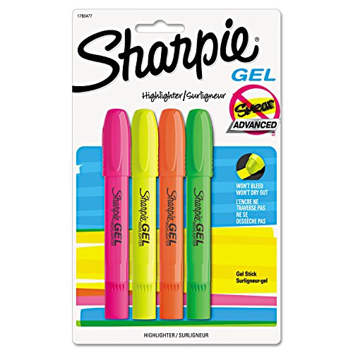 Sharpie 1780477 Gel Highlighter, Bullet Tip, Assorted Colors, 4 per Se –  mrsdsshop