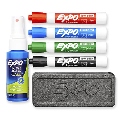 EXPO Low Odor Dry Erase Marker Starter Set, Chisel Tip, Assorted, Whit –  mrsdsshop