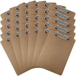 Trade Quest Letter Size Clipboard Low Profile Clip Hardboard (Pack of 30)