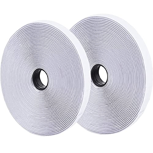 0.75 Inch x 82 Feet White Self Adhesive Hook and Loop Tape Sticky Back Fastening Tape, Self-Adhesive Tapes for Stationery and Household Purposes - White