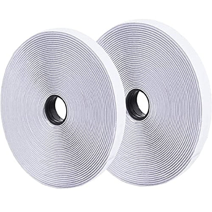 0.75 Inch x 82 Feet White Self Adhesive Hook and Loop Tape Sticky Back Fastening Tape, Self-Adhesive Tapes for Stationery and Household Purposes - White