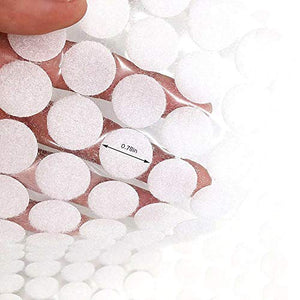 Self Adhesive Dots,1100pcs(550 Pairs) 0.59" Diameter Strong Sticky Back Hook Nylon Coins, 15mm Loop Strips with Waterproof Glue Tapes, Perfect for School Classroom,Office, Home(White)