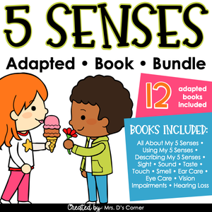 My 5 Senses Adapted Book Bundle [12 books!] Digital + Printable Adapted Books