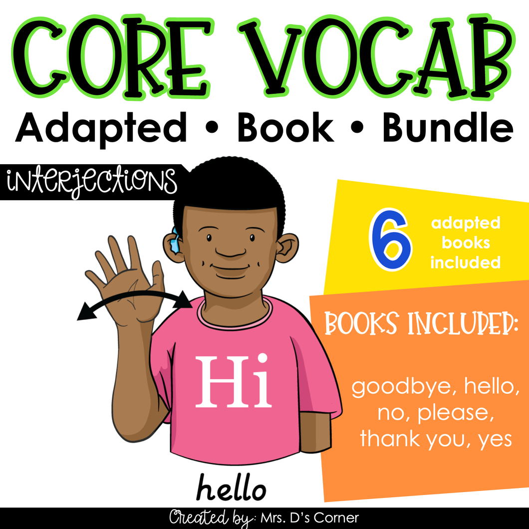 Interjections Core Vocabulary Adapted Book Bundle [Level 1 and Level 2]