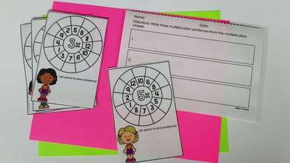 Multiplication and Division Math Wheels Task Cards | Math Center