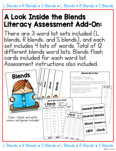 Blends Word Lists Literacy Assessment ADD ON #2