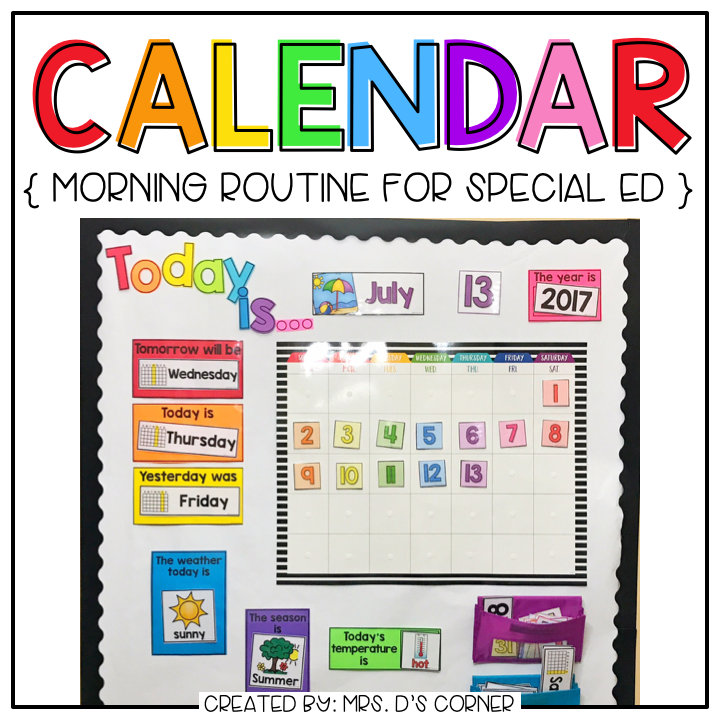 Interactive Calendar and Calendar Mat ( for the Special Needs Classroom )