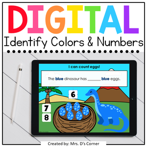 Dinosaur Count and Identify Numbers Digital Activity | Distance Learning