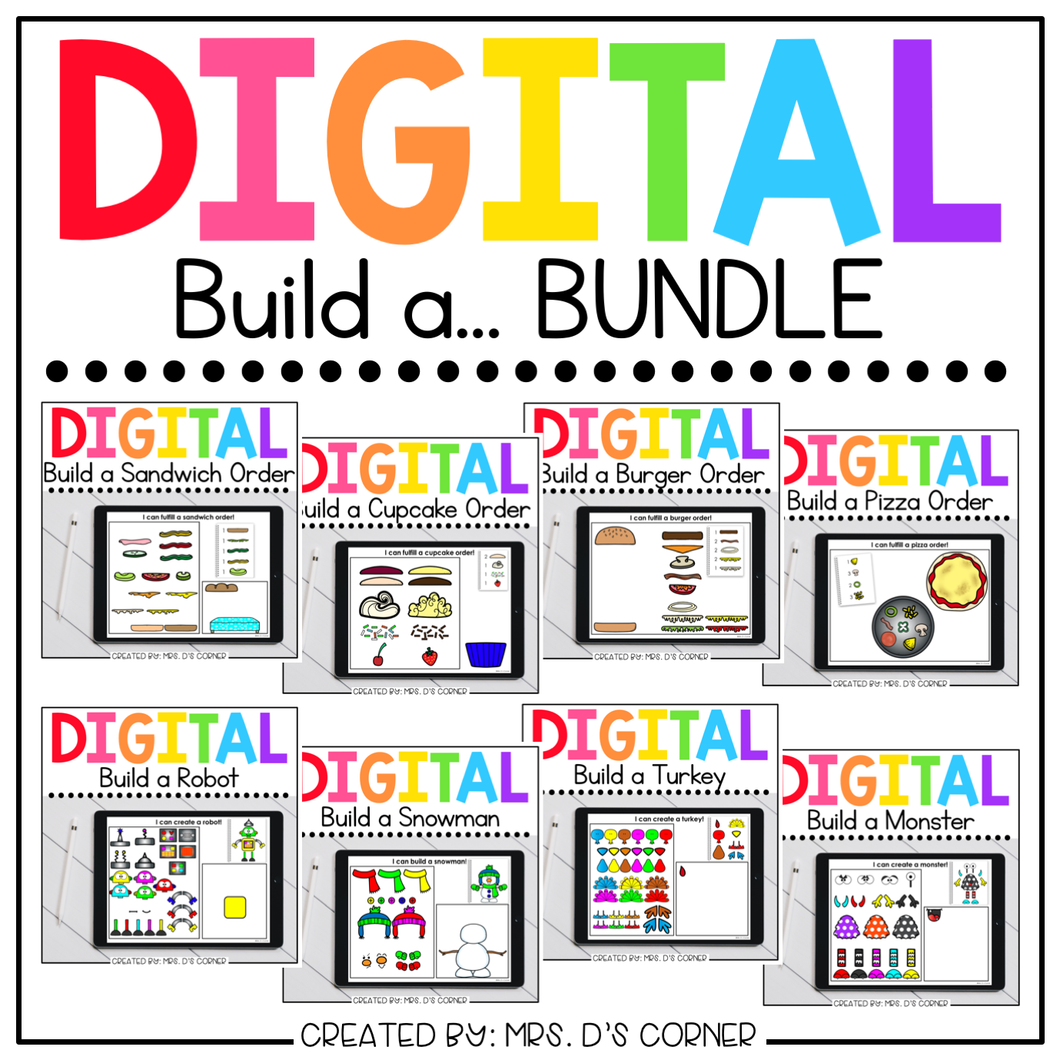 Bundle of 8 Digital Build a... Activities | Distance Learning