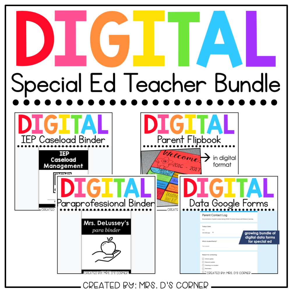 Digital Back to School Bundle for Special Education Teachers
