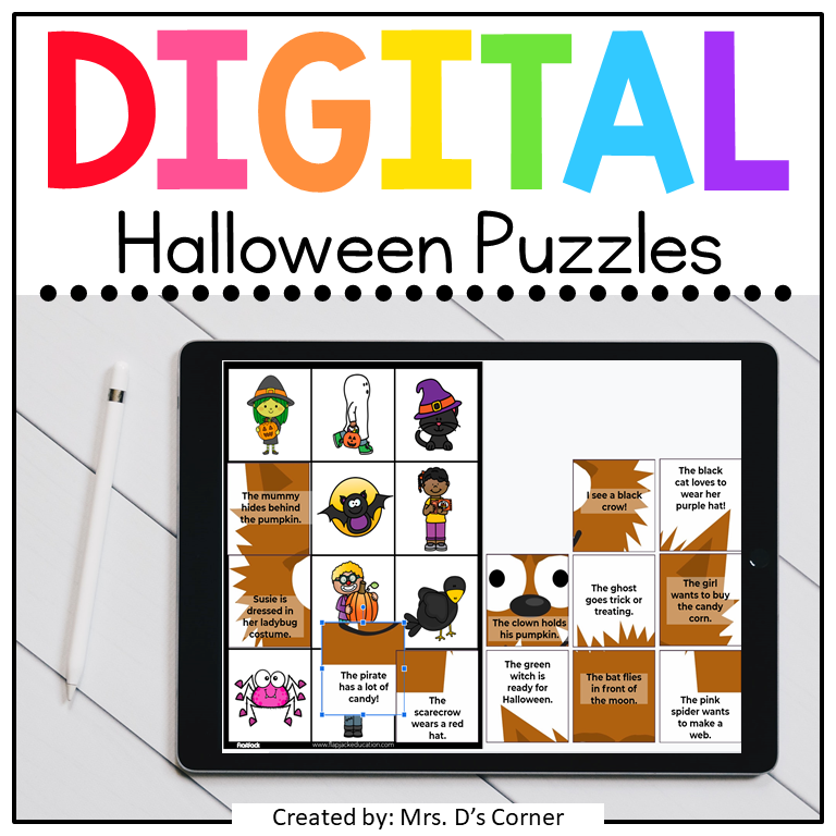 Halloween Digital Puzzle Activities | Distance Learning