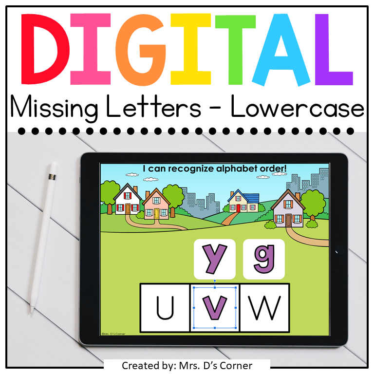 Missing Alphabet Letters Digital Activity | Lowercase Letters Alphabet ...