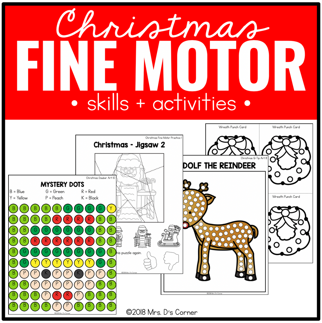 Christmas Fine Motor Practice, Skills and Activities