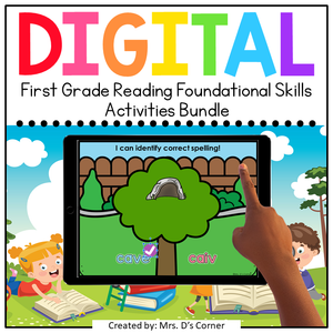 First Grade Foundational Skills Standards-Aligned Digital Activity Bundle