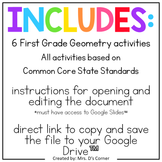 First Grade Geometry Standards-Aligned Digital Activity Bundle – mrsdsshop