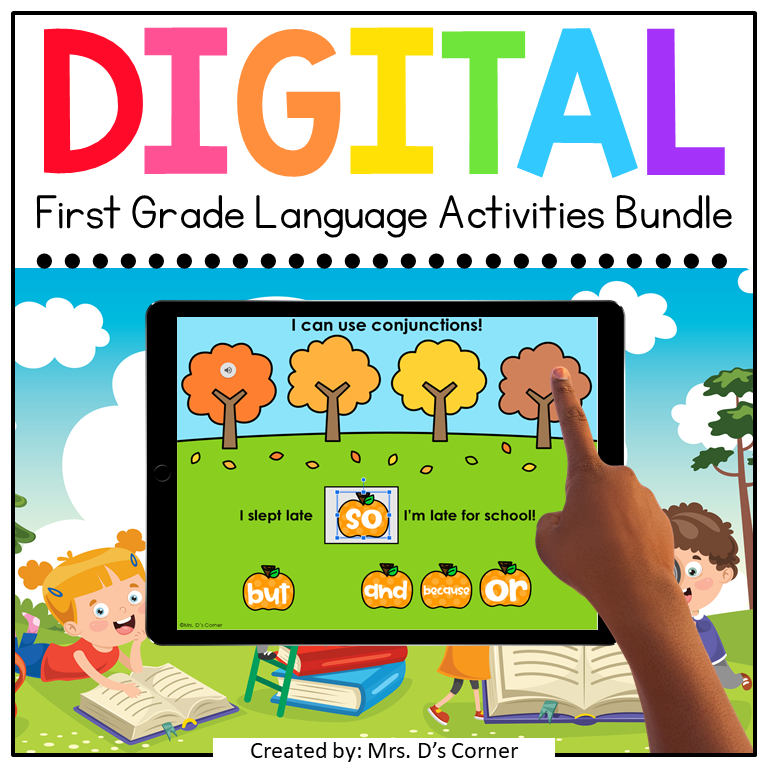 First Grade Language Standards-Aligned Digital Activity Bundle