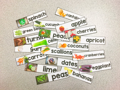 Core Vocabulary Word Wall (Fruits and Vegetables)