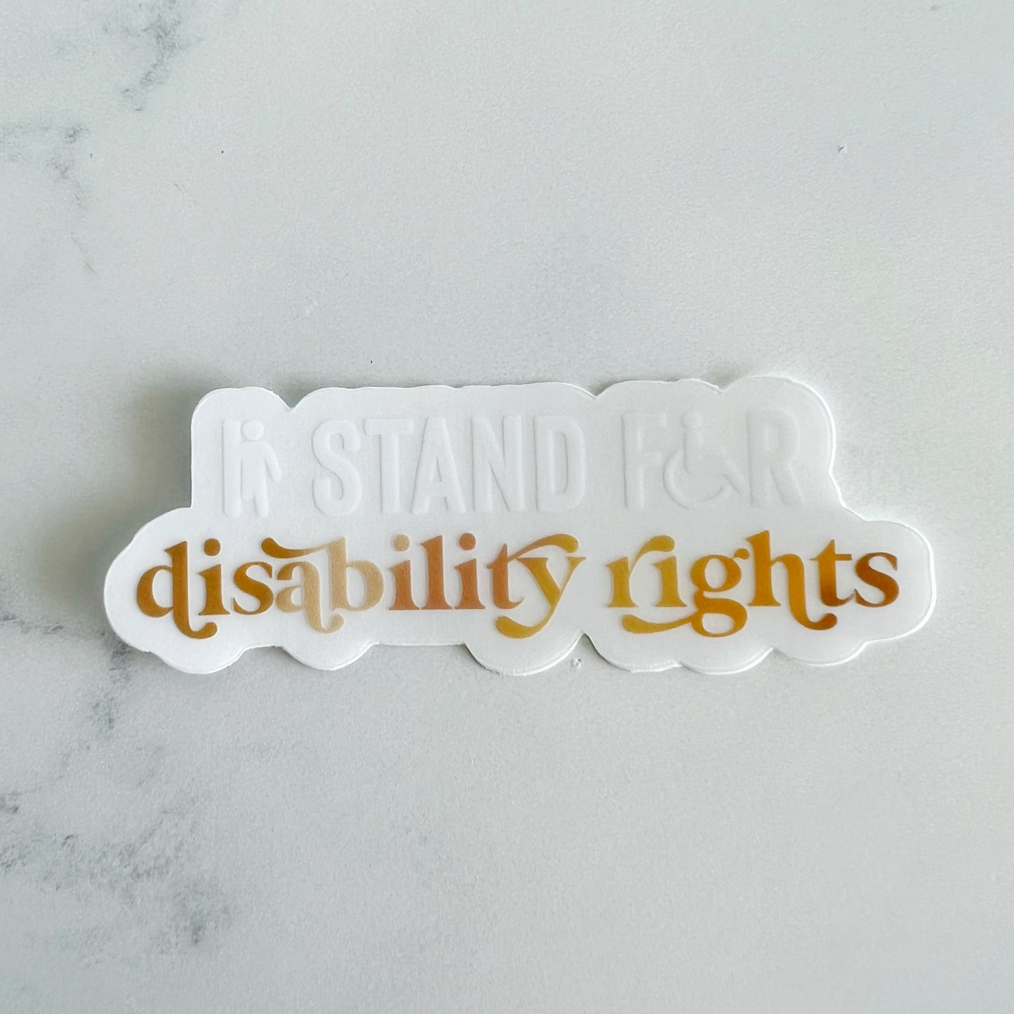 I Stand for Disability Rights Clear Sticker