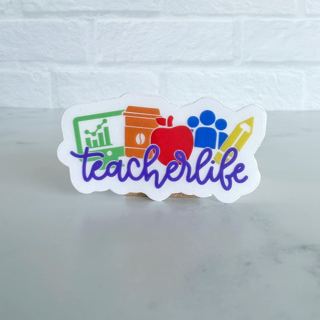 Teacher Life Clear Sticker