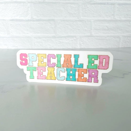 Special Education Teacher Varsity Letters Sticker