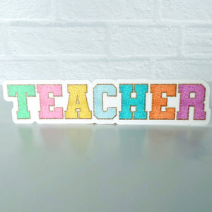 Teacher Varsity Letters Sticker