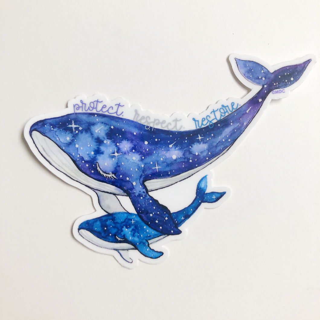 Humpback Whale Sticker | Ocean Conservation Donation