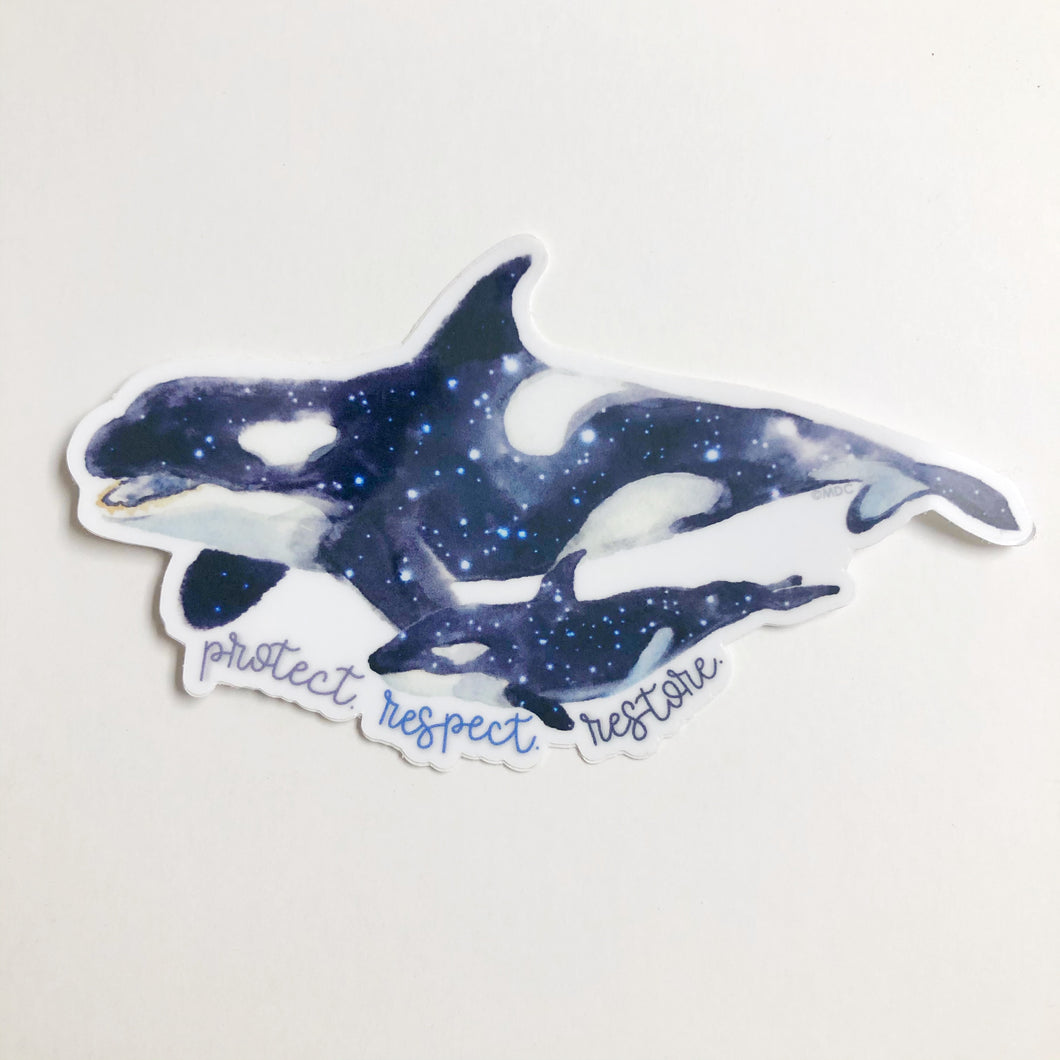 Ocra Whale Sticker | Ocean Conservation Donation