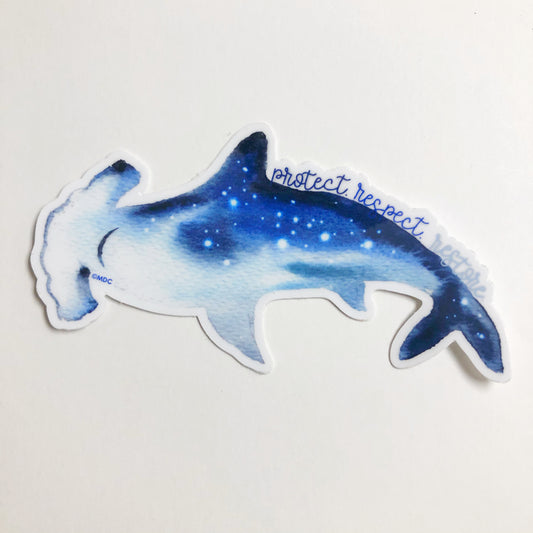 Scalloped Hammerhead Shark Sticker | Shark Conservation Donation