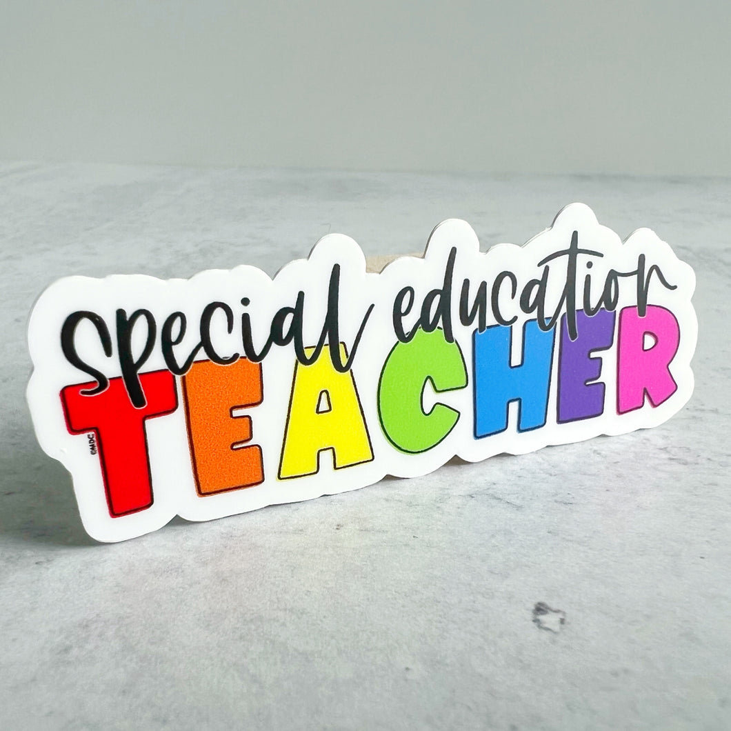Rainbow Special Education Teacher Sticker
