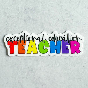 Rainbow Exceptional Education Teacher Sticker