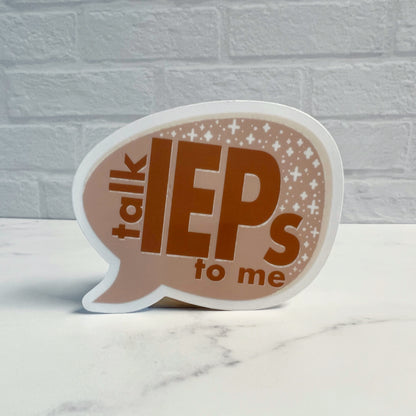 Talk IEPs to Me Clear Sticker