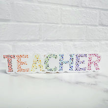 Load image into Gallery viewer, Rainbow Dotted Teacher Sticker