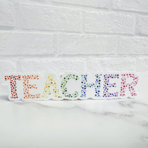 Rainbow Dotted Teacher Sticker