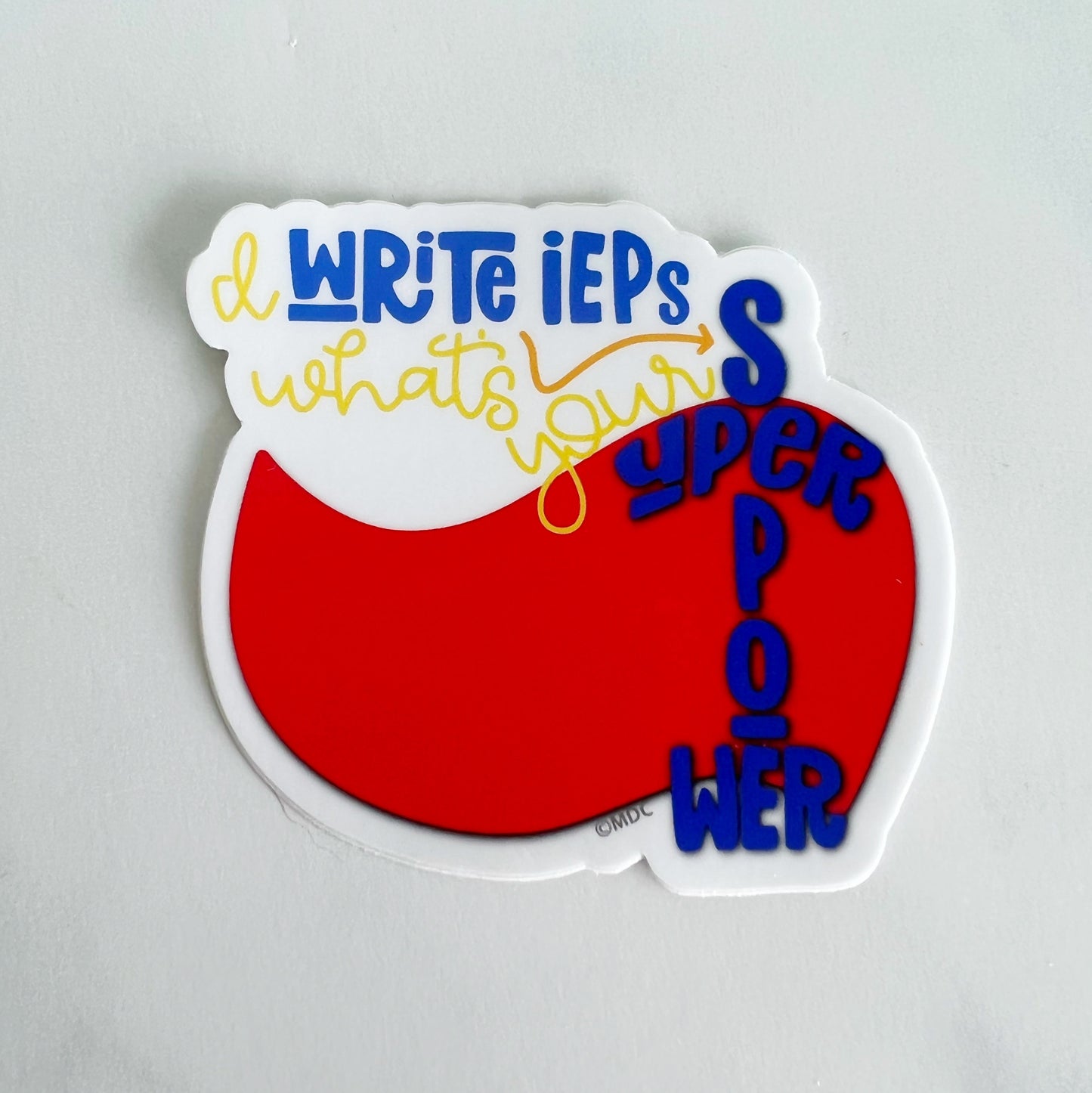 IEP Writing Superhero Sticker