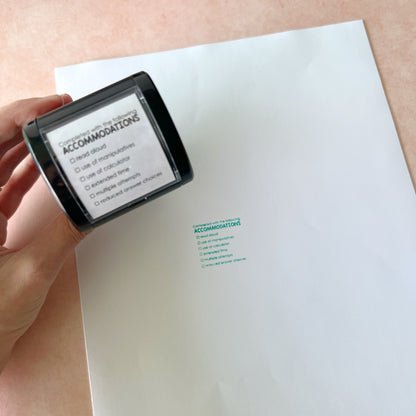 Accommodations Checklists Self-inking Rubber Stamp | Mrs. D's Rubber Stamp Collection