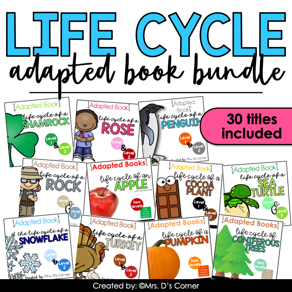 Bundle 1 - Life Cycles Adapted Books [Level 1 and 2] 30 Books Total!