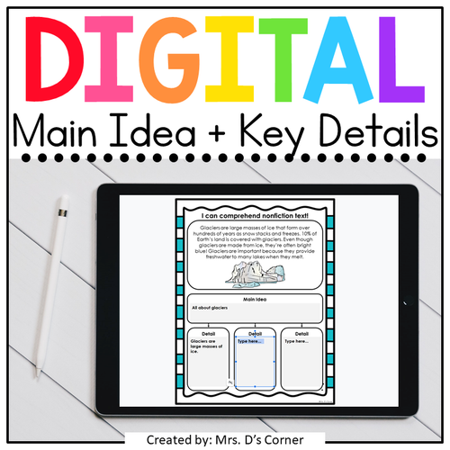 Winter Main Idea and Details Digital Activity | Distance Learning